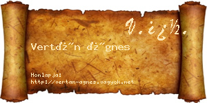 Vertán Ágnes névjegykártya