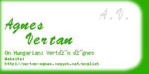 agnes vertan business card